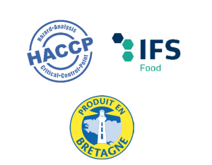 Labels reçus : HACCP, IFS, Produits en Bretagne Labels reçus : HACCP, IFS, Produits en Bretagne