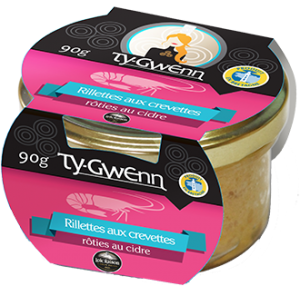 Produit de Bretagne rillettes crevettes roties cidre
