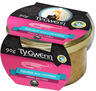 Produit de Bretagne rillettes crevettes roties cidre